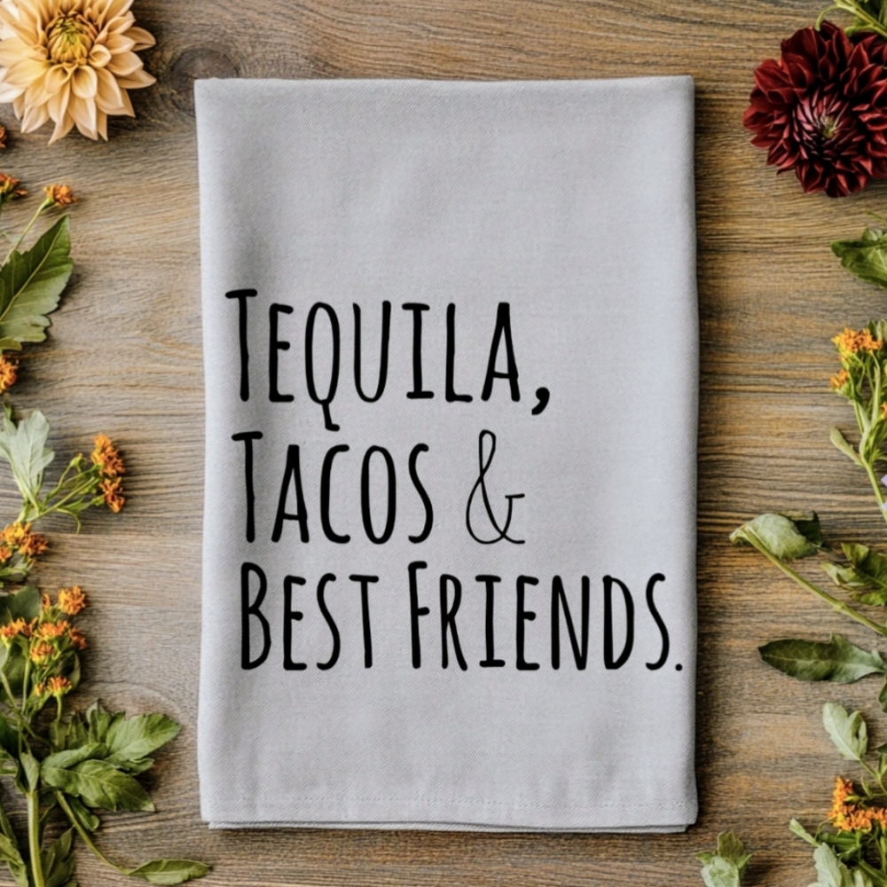 NEW White Kitchen Towel with Fun Text